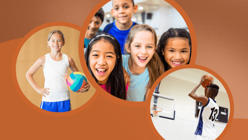 Children playing diverse sports