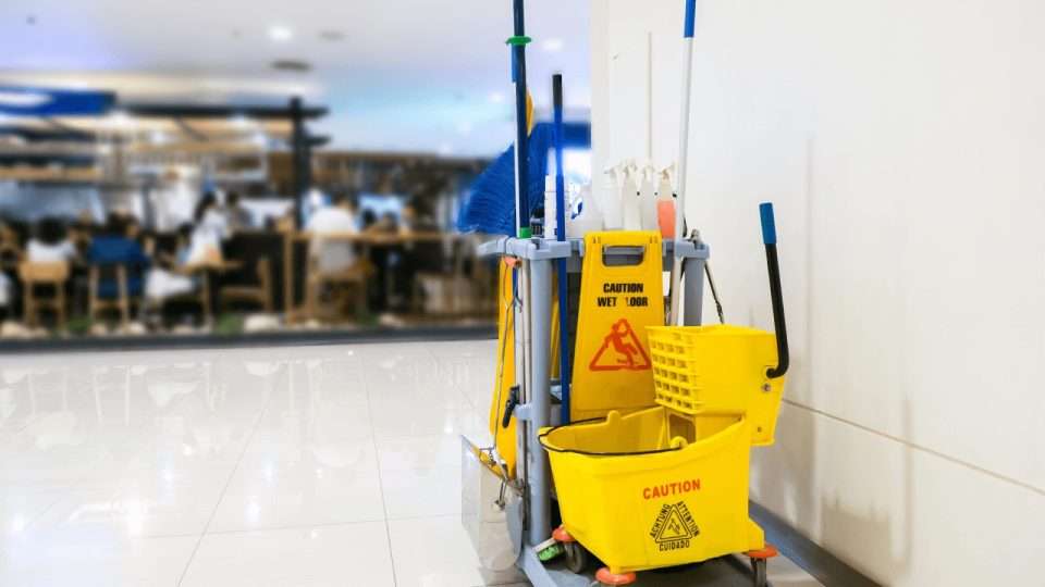 cleaning cart with tools