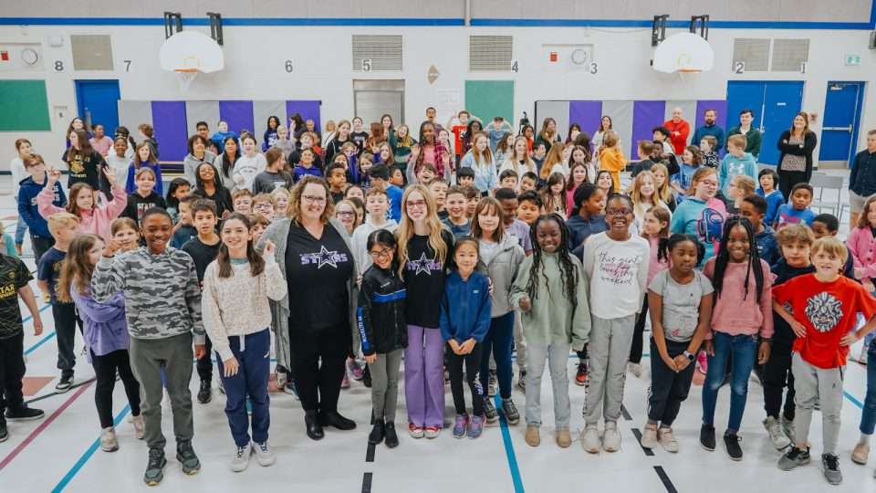Michelle Treacy with the students after the presentation