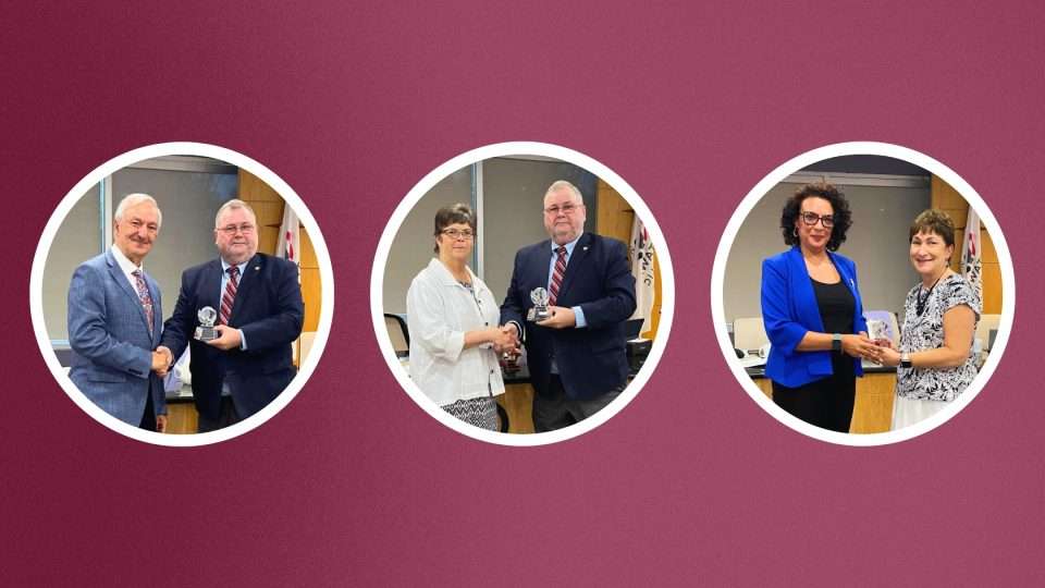 Volunteers receiving recognition from OCSB