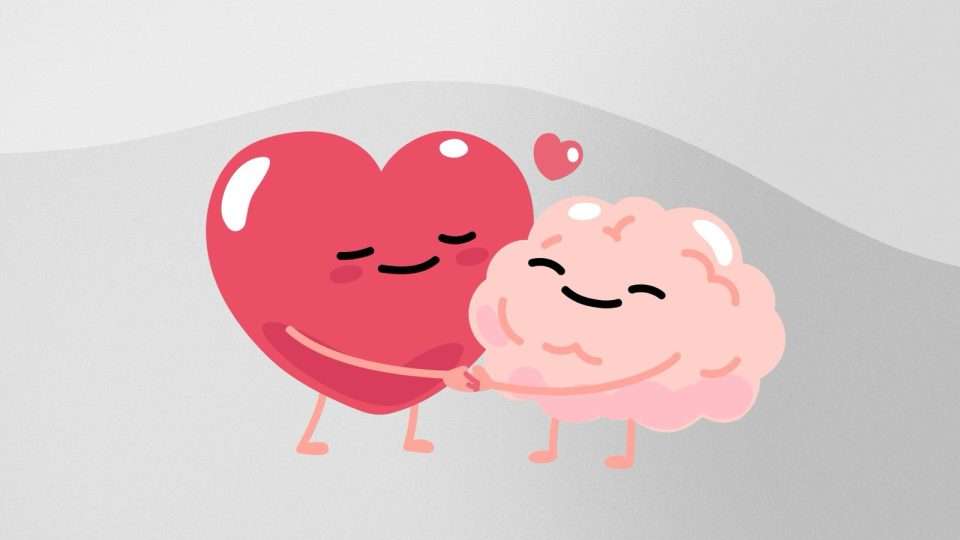 A heart and a bran hugging