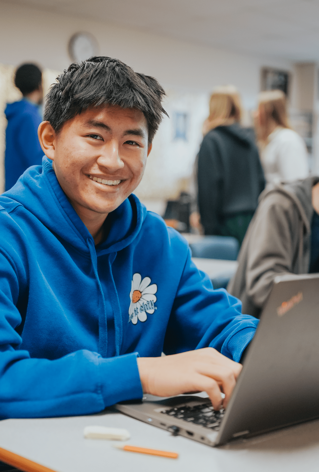 Student with a laptop