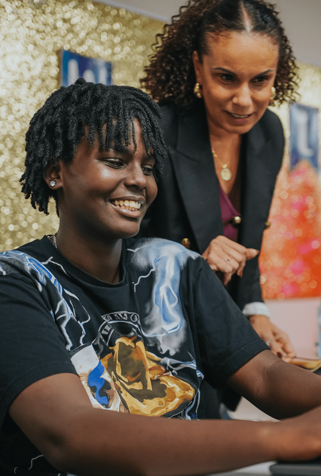 All Saints Student with her teacher