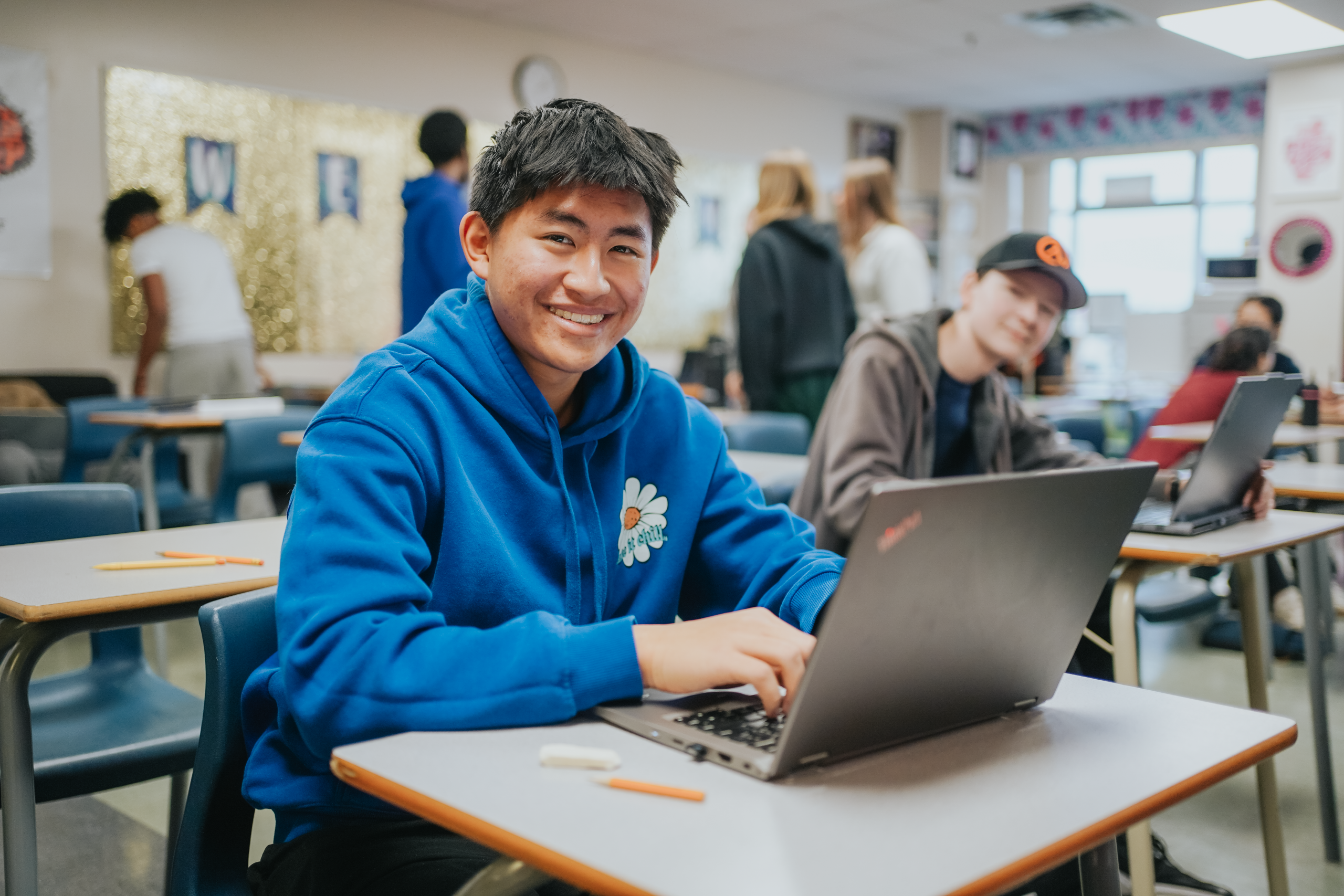 Student with a laptop