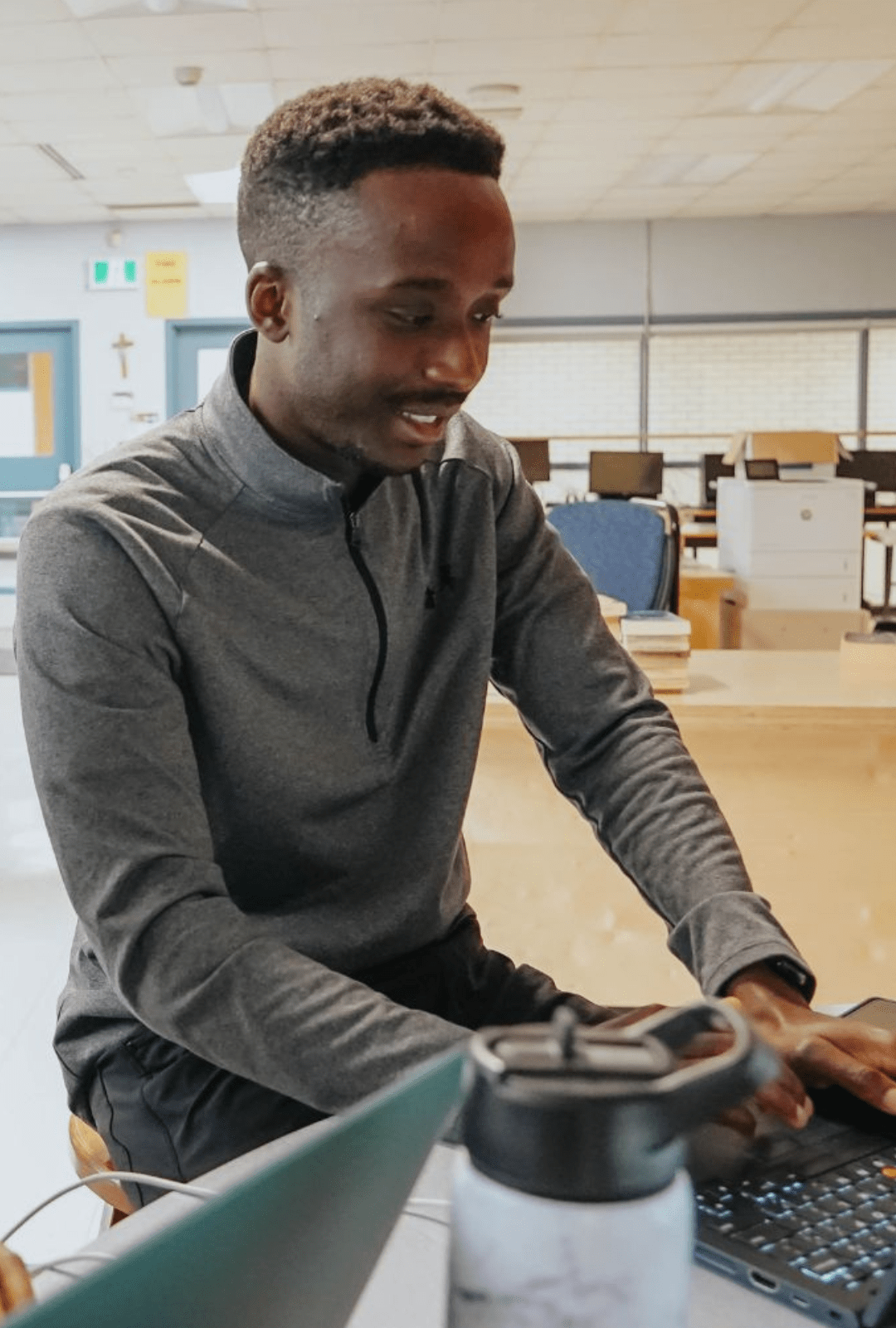 Youth in their computer at OCSB school