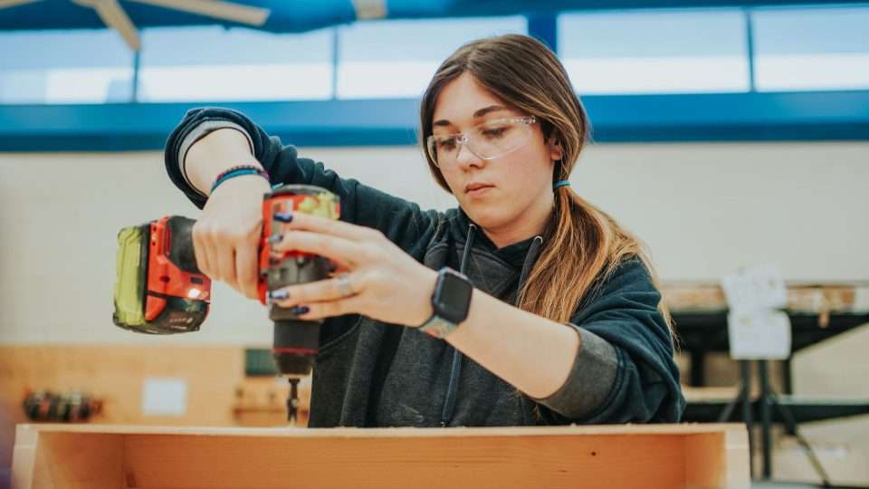 Student during a skilled Trade Academy training session at an OCSB school