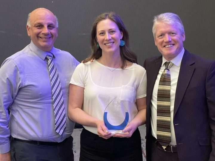 Audra Abromaitis receiving award