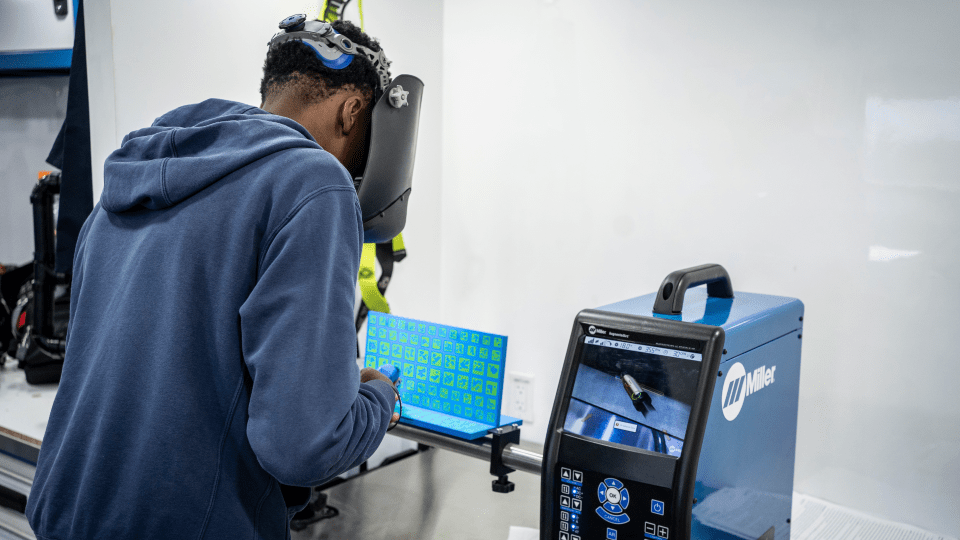 OCSB student working on the equipment while learning