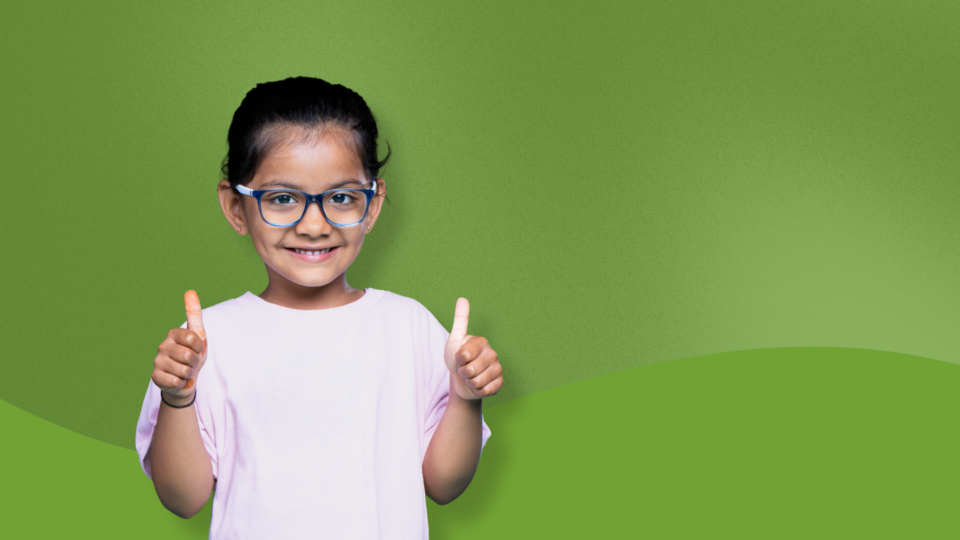 OCSB Kindergarten Student Thumbs Up