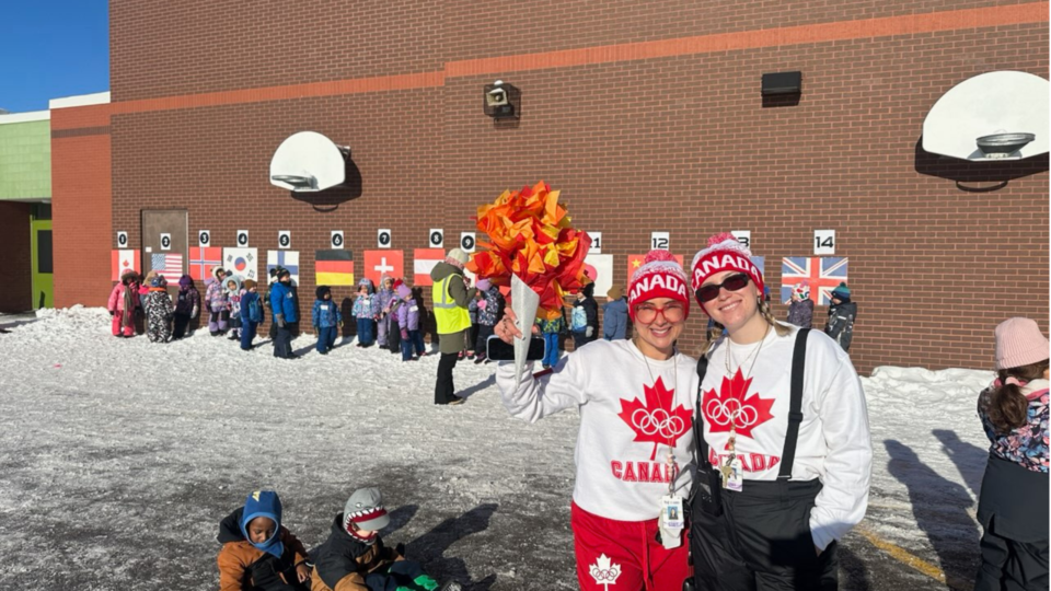 OCSB students playing in the snow