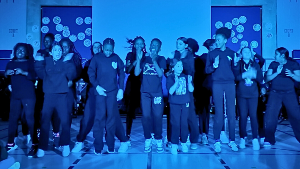 students dancing during Black History Month celebrations