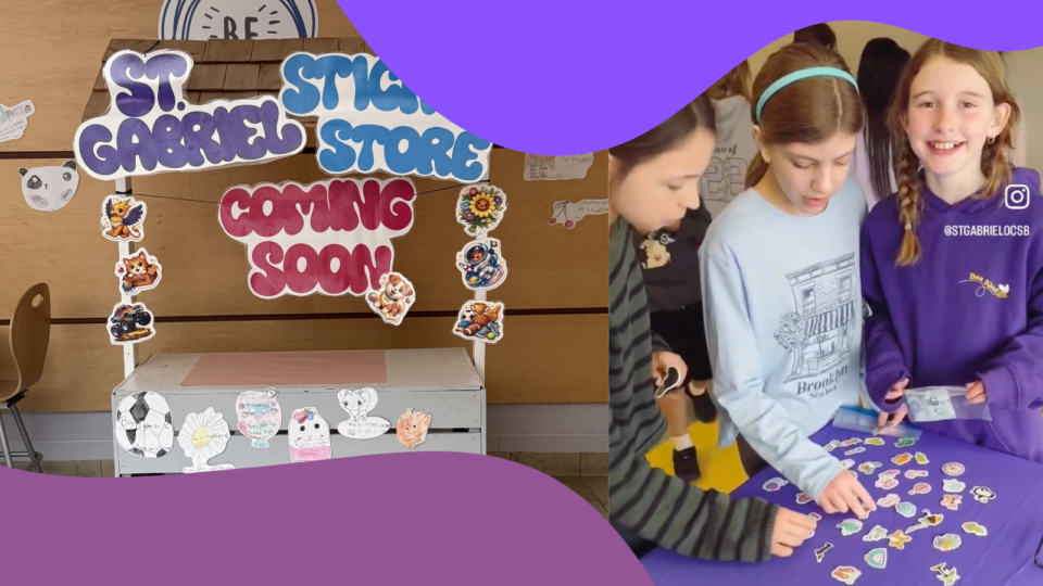 OCSB students participants of the stickers store at St Gabriel School