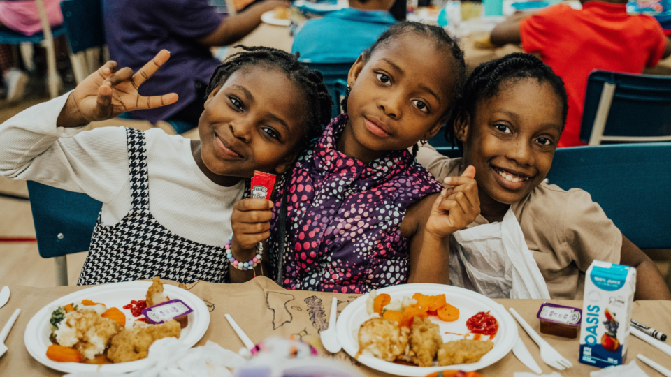 OCSB students eating during the Spring Bling event