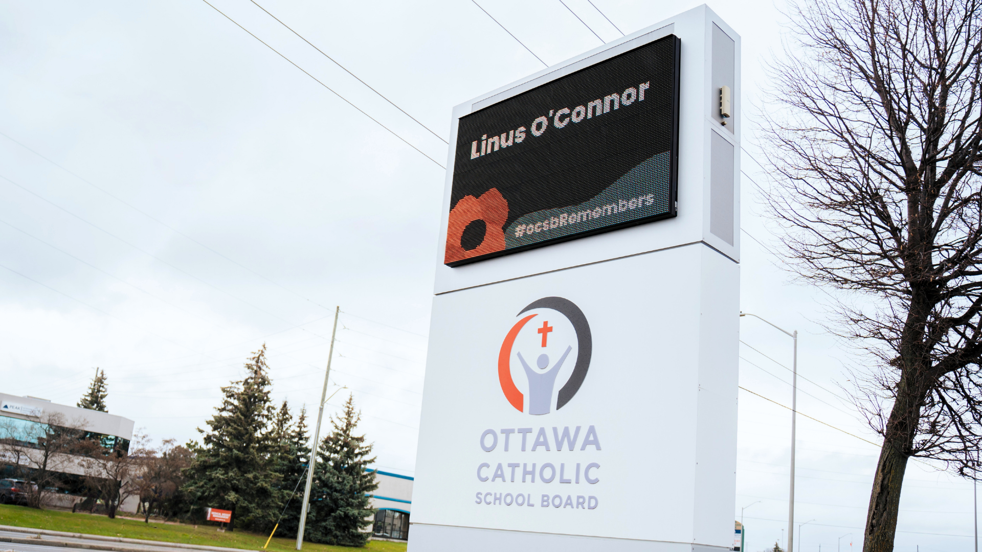 Hundt Club OCSB sign with Remembrance Day